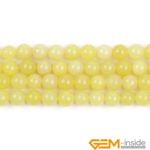 Natural Yellow Green Jade Gemstone Round Spacer Loose Beads For Jewellery Making - Bild 16 von 32