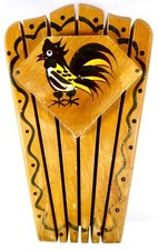 Vintage Rooster Knife Block Mid Century Woodpecker Wood Ware Japan Medium Knives