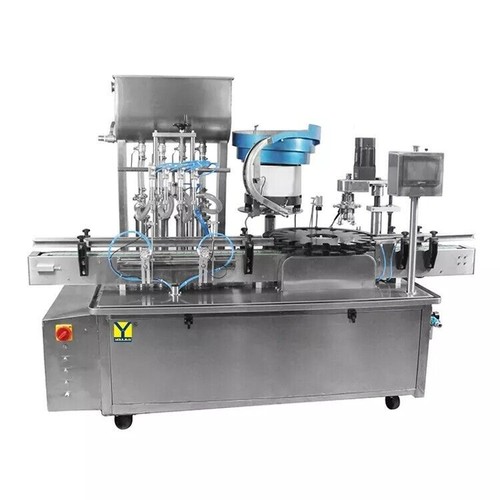 Automatic Glass Bottle Liquid Paste Filling Capping Line Machine with ...