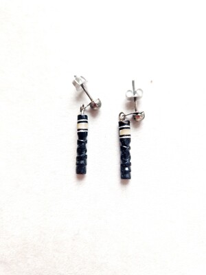 Ohrringe Moai Osterinsel Ethno Stifte schwarz 22mm Tribal Tropfen