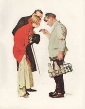 1977 VINTAGE "MILKMAN & YOUNG COUPLE" by NORMAN ROCKWELL MINI POSTER Lithograph