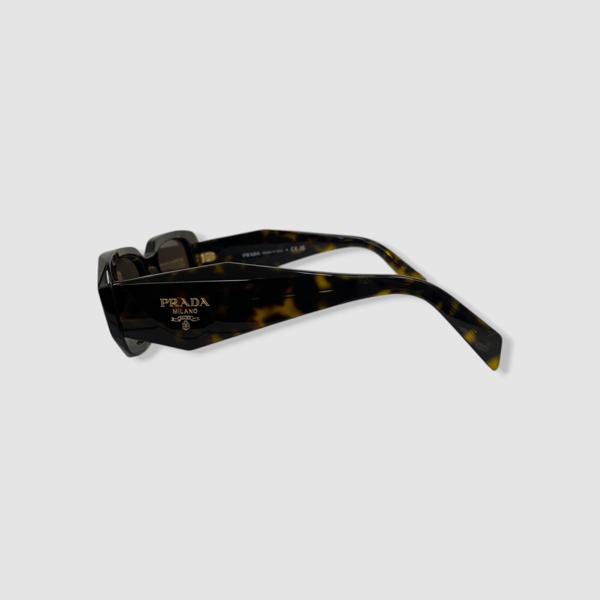 Prada SPR17W Women's Brown Black Symbole Rectangular Sunglasses 49