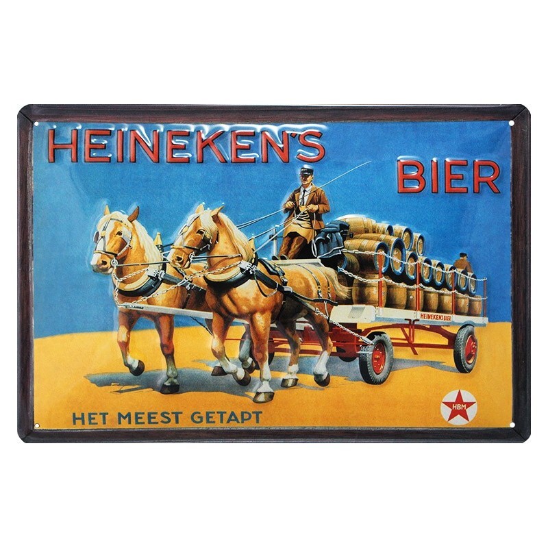 Plaque métal Heineken's Bier bombée idée cadeau rétro originale 20x30 cm
