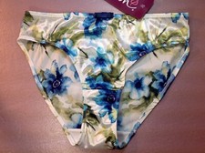 Women s panties bikinis ILUSION Size S. Floral satin soft silky W.Decoratin Mexi