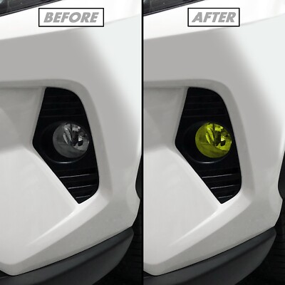 FOR 19-25 Toyota RAV4 Fog Light YELLOW Precut Vinyl Tint Overlays