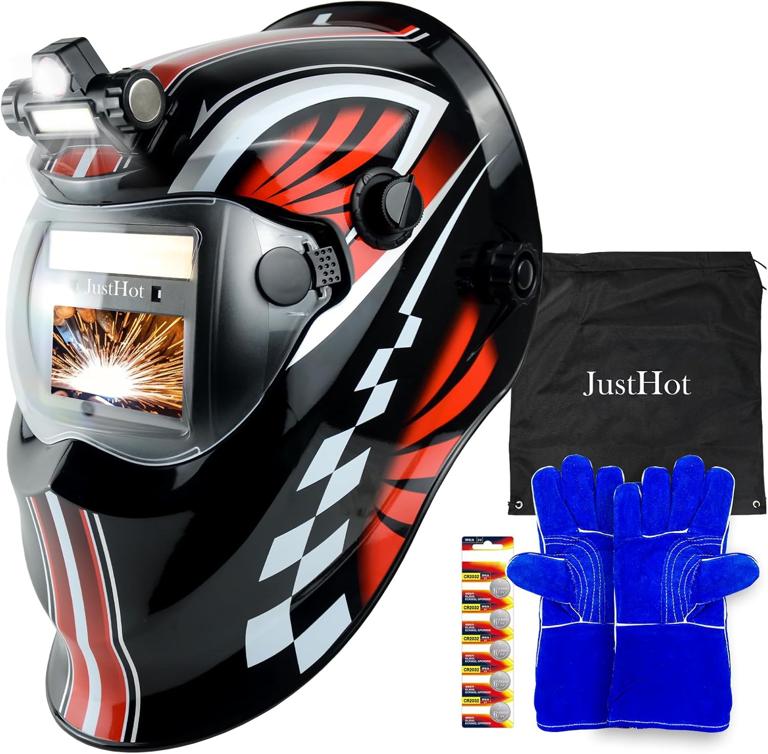Auto-Darkening Welding Helmet Mask with Mascara for Soldering-image