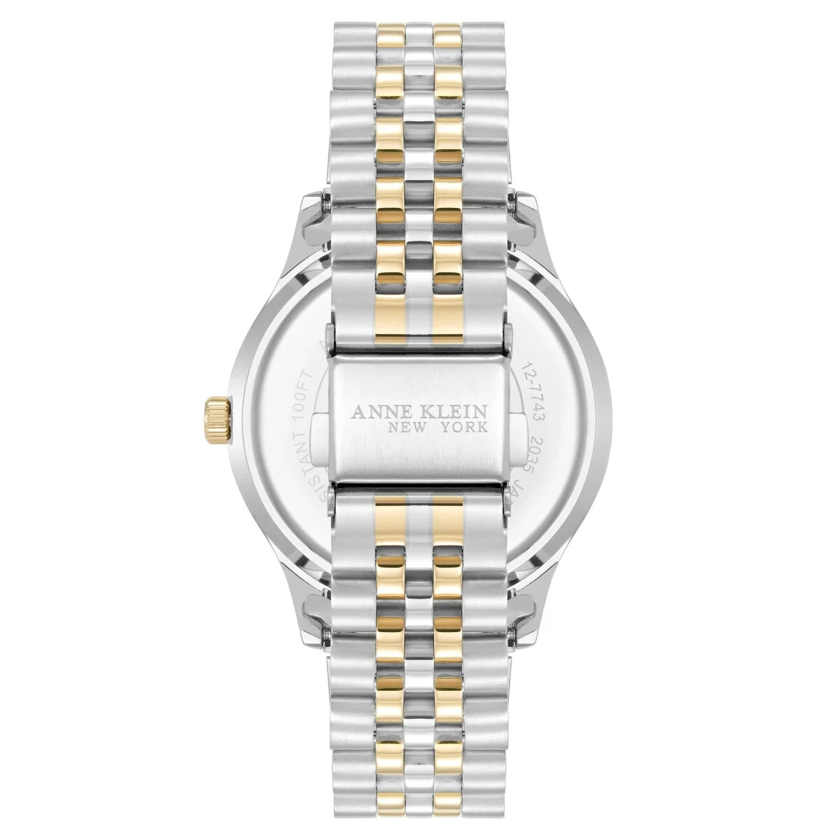 Anne！ Anne Klein 12/7743BMTT Women's 36mm Crystal Accent Black MOP Dial