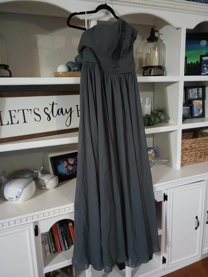 Vestido de bienvenida, graduación, militar, damas de honor para mujer gris talla 8 elegante vestido Foto 2 de 4