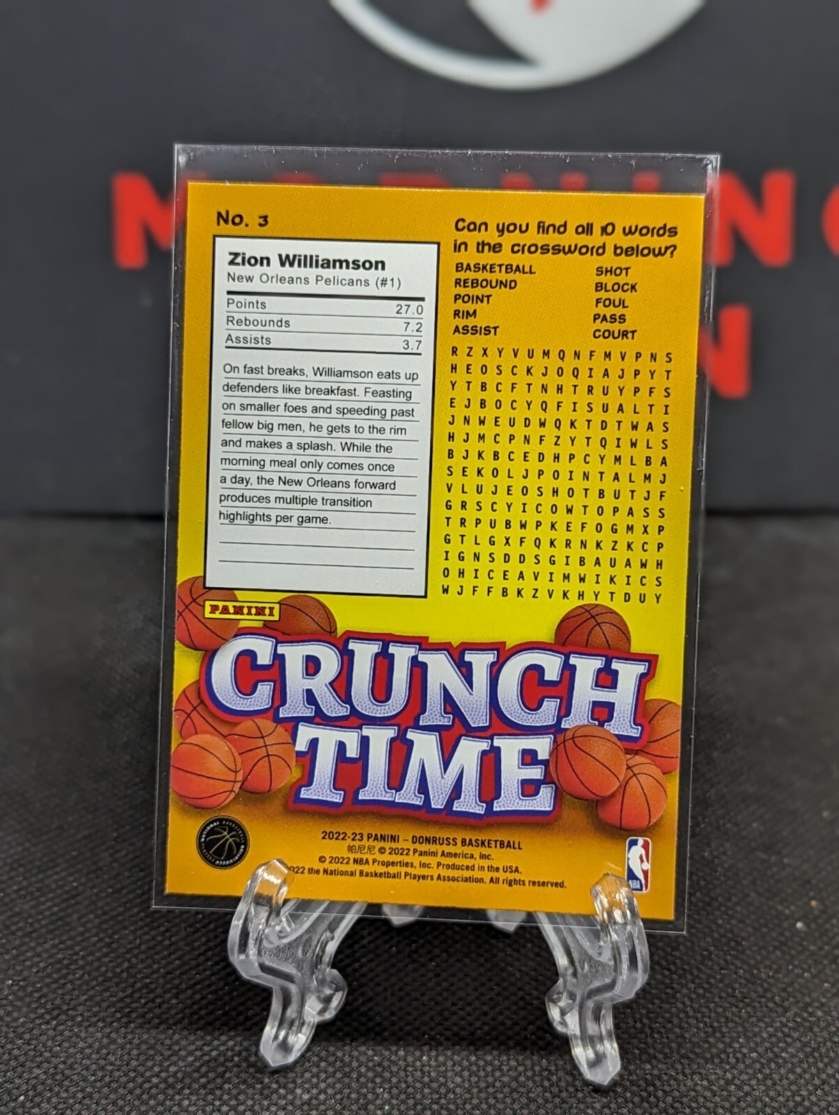 20222023 Panini Donruss Zion Williamson Crunch Time Insert 3 eBay