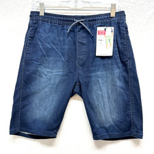 Levi Strauss Signature Super Flex Shorts Youth Boy Size 18 - Blue Denim Pull-On