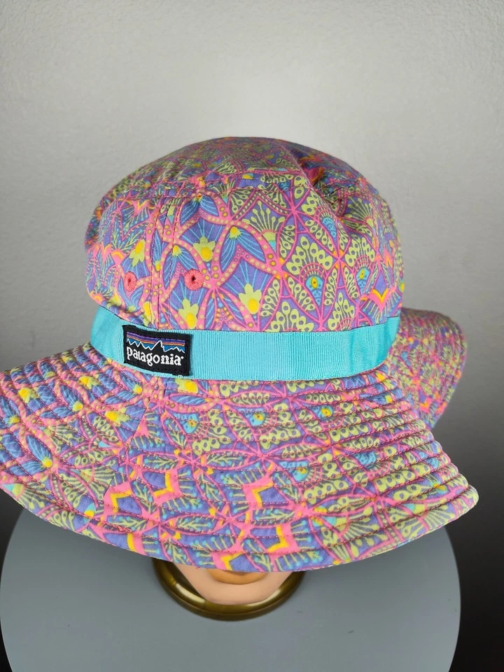 Patagonia Niñas Niños Multicolor Sombrero Cubo Patrón Azteca Sol Grande 10 Años en adelante Foto 3 de 4