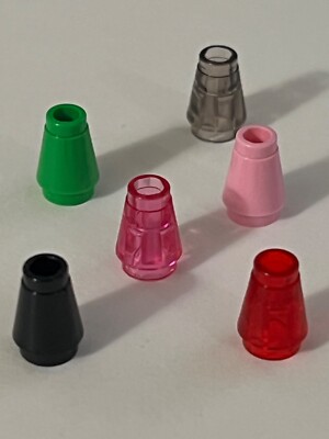 Lego Parts 4589b (5pcs) Cone 1X1 with top groove Choose Color