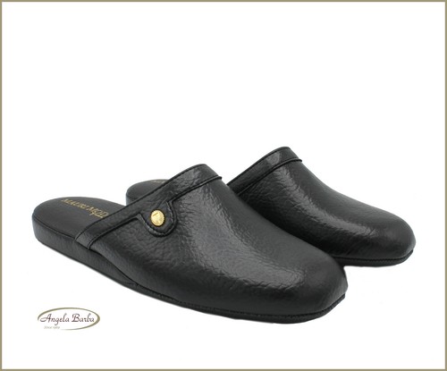 Pantofole da camera per uomo ciabatte casa in pelle chiuse antiscivolo  babbucce | eBay