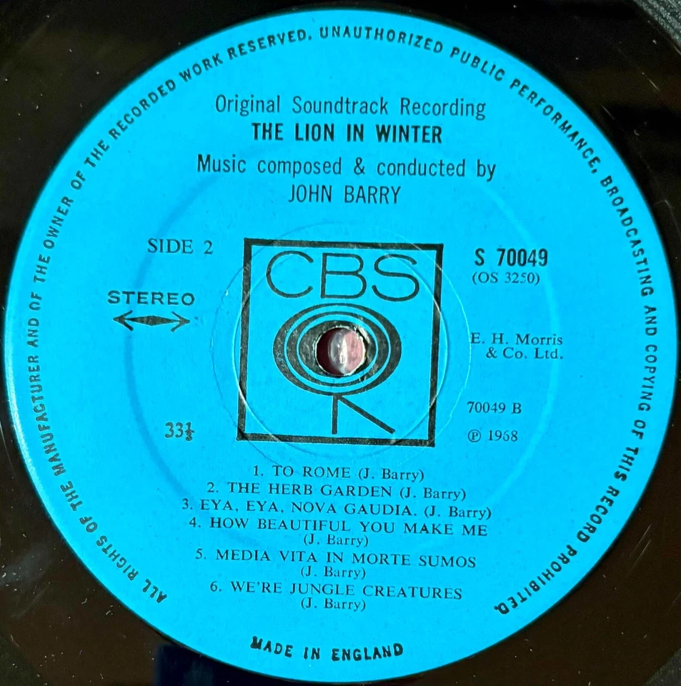 Lion in Winter ORIGINAL UK Vinyl LP John Barry Katharine Hepburn Peter O'Toole - Image 4 of 4