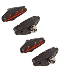 Origin8 Bicycle Sport Road Brake Pads 2 Pair Bolt On Black/Red 50mm Bike Caliper