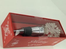 Holiday Bar Ware Glass Bright LED Bottle Stopper SNOWFLAKE theme - $29 MSRP