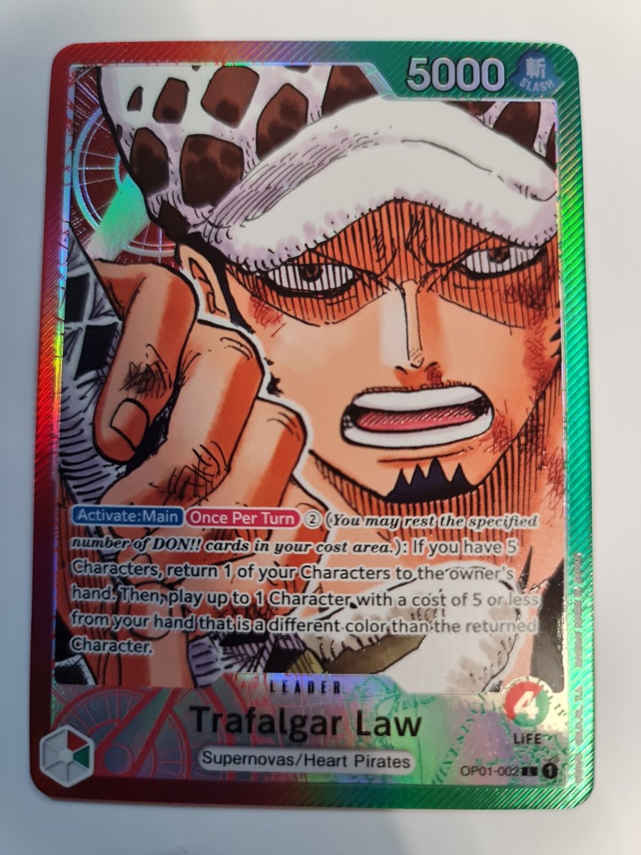 One Piece Card Game Trafalgar Law Leader OP01-002 Alt Art Leader