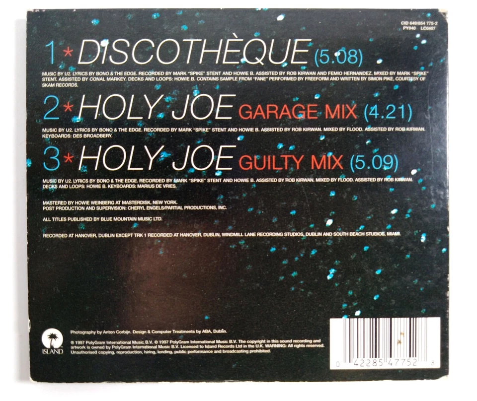 U2 Discotheque Maxi CD Single 3 trk digipak 1997 CID 649 - Bild 2 von 4