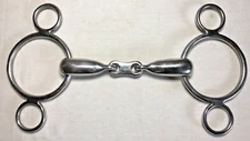 KORSTEEL HOLLOW MOUTH FRENCH LINK 2 RING DUTCH GAG BIT ~ 5"