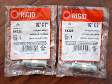 Lot of 2 Halex Intermediate RIGID Conduit Nipple 1/2" in. x 2" Steel 64325 NEW