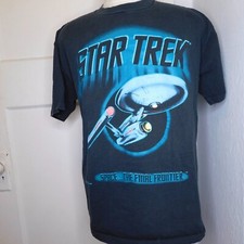 Vtg 90s Star Trek Sz XL Final Frontier Double Sided Print T-Shirt Single Stitch