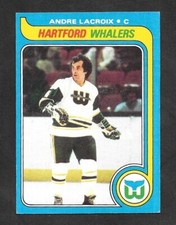 1979-80  TOPPS HOCKEY , # 107 , ANDRE LACROIX , HARTFORD WHALERS