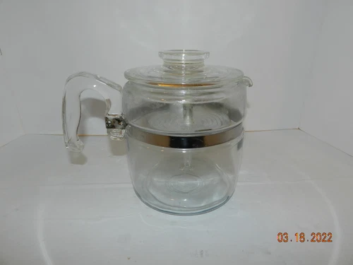Vintage Pyrex Range Top Flameware  Cup 7756-B Coffee Percolator Complete