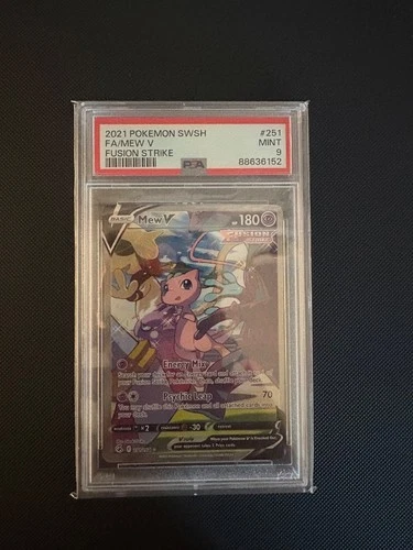 2021 POKEMON SWORD & SHIELD FUSION STRIKE #251 FULL ART/MEW V PSA 9