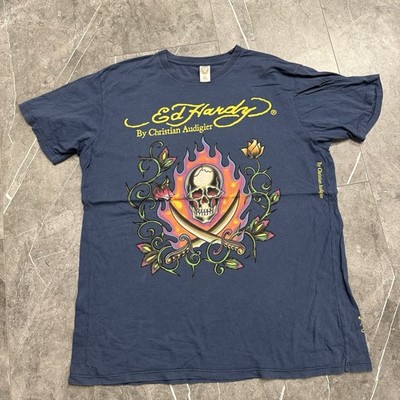 Ed Hardy T-Shirt Größe XL Unisex Skull Snake Tattoo Gothic Punk Rare