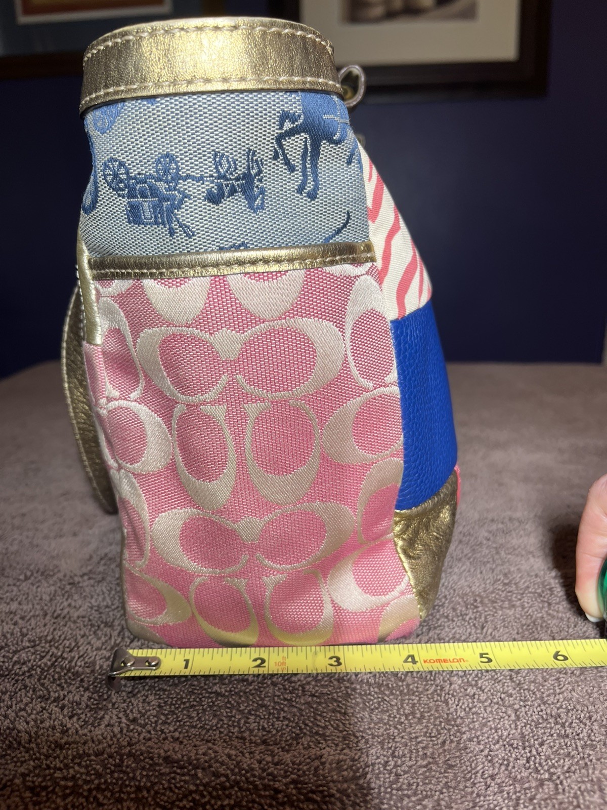 Pristine Coach Colorful Patchwork Anniversary Tot… - image 15