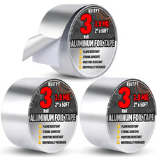 3 Pack Aluminum Foil Tape, 3.9 Mil 2" X 150 Feet Total, Silver High Temperature