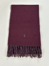  MINOR DEFECT  Polo Ralph Lauren Solid Wool Blend Scarf -- Wine/Grey --