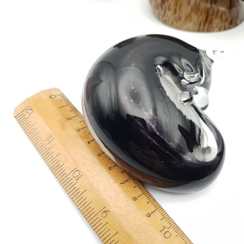 Wedgwood Snail & Bird Paperweights Blown Glass & Sleeping Cat Paperweight - Picture 9 of 14
