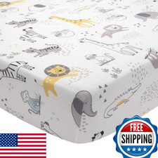 Lambs  Ivy Animal Jungle Soft 100 Cotton Jersey Baby Fitted Crib Sheet
