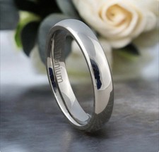 5mm Titanium Wedding Ring Band Women Court Design Comfort Fit Durable