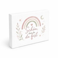 Holzbild In 20X15 Cm SchöN - Wandbild Holz In Pastelloptik Mit Spruch: SchöN