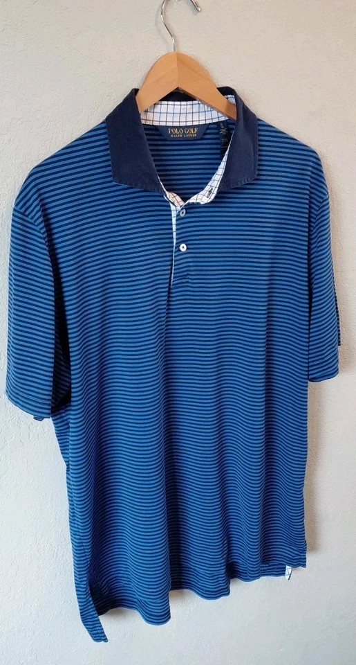 Polo Ralph Lauren Golf Para Hombre Talla XL Azul Rayas Polo Foto 3 de 4