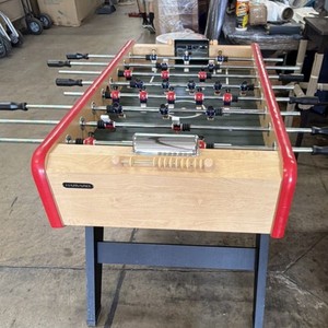 Harvard Foosball Table Wood Finish Red Trim Black Legs