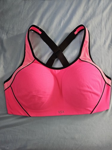 Victoria's Secret VSX Sport Pink and Black Padded Racerback Sports Bra 38D
