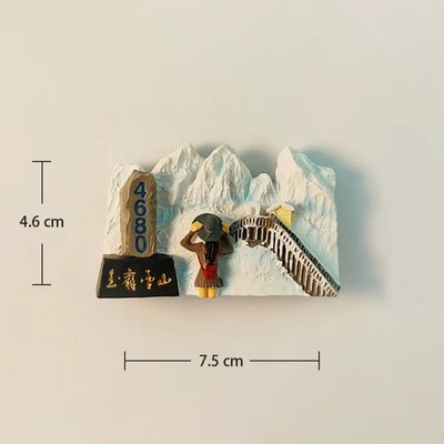 Jade Dragon Snow Mountain Lijiang Tourist Resin Refrigerator Fridge Magnet Craft