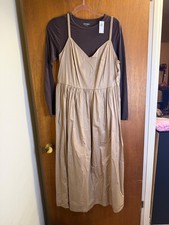 Old Navy Beige Khaki Dress with Brown Jumpsuit L NWT