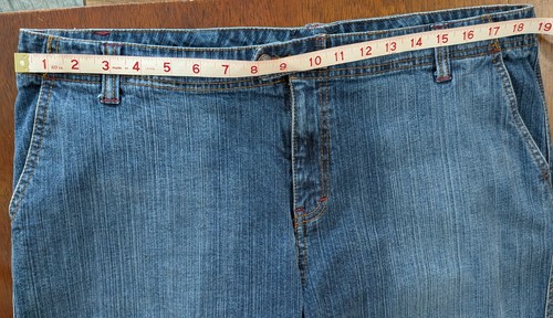 NY&CO Jeans Womens 16 Wide Leg Cuffs Medium Wash Denim Nautical Vibe - Picture 4 of 6