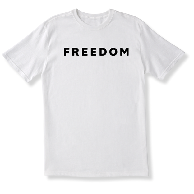 Charlie Kirk FREEDOM White T Shirt Patriotic Vinyl Die Cut Sticker
