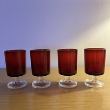 Luminarc France Cavalier Ruby Red Stemmed Glasses Crafted In The 1970s.