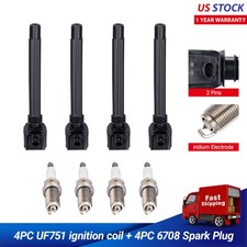 4Pcs Coils pack & Spark plugs For 2016 2017 2018 Fiat 500X 2.4L L4 UF751