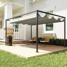 3x2m Metal Pergola Gazebo Retractable Roof Garden Canopy Patio Sun Shade shelter