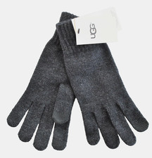 NEW Authentic UGG Graphite Gray WOOL Blend TOUCH SCREEN COMPATIBLE Gloves OS