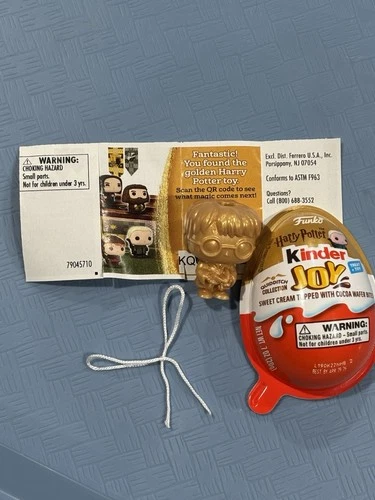 Rare Golden Harry Potter Quidditch VT401 Funko Kinder Joy WITH UNUSED CODE !!!