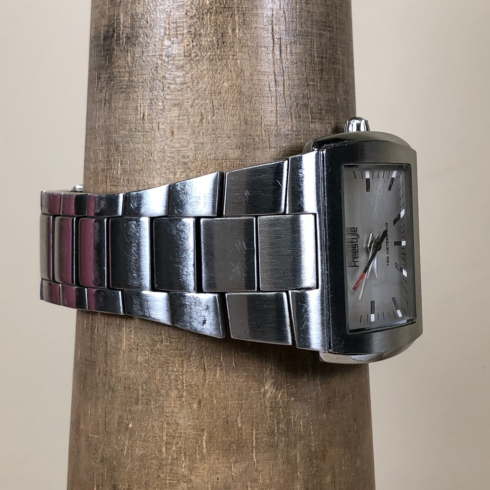 Freestyle Illusion Men Dress Rectangular Silver T… - image 6