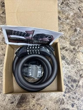 ~50” Long Bike Lock Cable W/ 5 Digit Combination. 15mm (0.6”) Coated Steel Cable